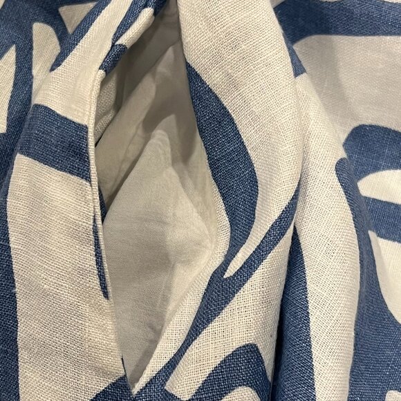 Banana Republic Trapeze Linen Midi Dress, Print Blue White, S - Picture 6 of 9